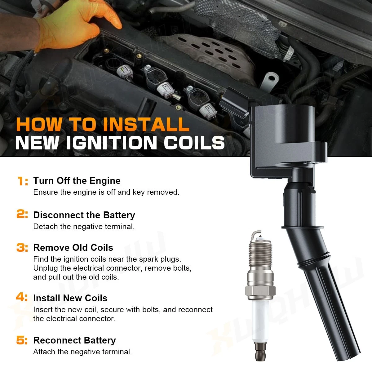 8 Pack Ignition Coils and 8 Spark Plugs Kit for Ford F150 1997-2010 V8 5.4L