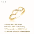 thumbnail image 4 of Tilo Jewelry 10K Yellow Gold Infinity Loop Ring with Cubic Zirconia CZ Stones | Size 9 | Women & Unisex, 4 of 9