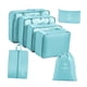 thumbnail image 2 of 7 cubos de embalaje, bolsas de almacenamiento de viaje, bolsas con cordón, elementos esenciales de viaje, cubos de viaje, organizadores de equipaje Azul claro, 2 of 9