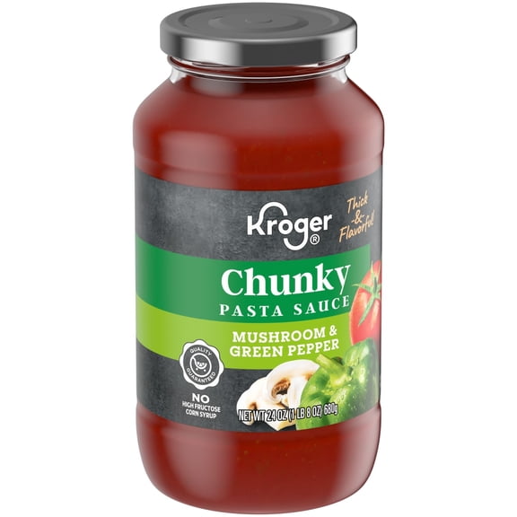 Kroger Mushroom & Green Pepper Chunky Pasta Sauce 24 oz - Pack of 1
