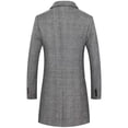 thumbnail image 3 of Men'S Checked Wool Coat Slim Fit Wool Winter Coat Mid-Length Winter Men'S Coat, 3 of 5