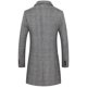 thumbnail image 3 of Abrigo de lana a cuadros para hombre Abrigo de invierno de lana de corte entallado Abrigo de invierno de longitud media para hombre, 3 of 5