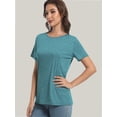 thumbnail image 2 of Womens Tops Short/Long Sleeve T-Shirts Fitted Crewneck Tee, 2 of 6