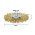 thumbnail image 2 of 3-Inch Wire Wheel Brush Bench Brass Plated Crimped Steel with 1/4-Inch Arbor Hole 10pcs, 2 of 3
