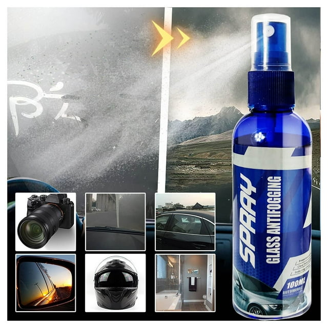 Anti-Fog Glass Spray 100ml,Car Windshield Anti-Fog Cleaner,Long-Lasting Anti-Fog Coating,Car Mirror Defogger Spray,Automotive Glass Cleaner,Car Window Anti-Fog Treatment,Streak-Free Glass Spray