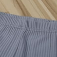 thumbnail image 4 of Baby Boy Girl Solid Color Cotton Knitted Ruffle Long Sleeve Romper Top Drawstring Pants, 4 of 5