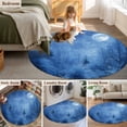 thumbnail image 5 of Round Rug 3.3Ft Washable Non-Slip, Blue Night Landscapes Circle Area Rugs for Living Room Bedroom, Christmas Winter Snowfall Forest Indoor Floor Mats Carpet Runner for Home Decor Aesthetic, 5 of 8
