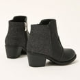 thumbnail image 3 of Girls Chelsea Boots Glitter Suede Thickened Winter Warm Ankle Booties Zip up Chunky Stacked Heel Casual Dress Boots G 12.5 Little Kid, 3 of 5