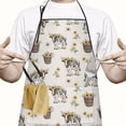 thumbnail image 2 of White Buffalo Pattern Apron-Garden Aprons for Women with Pockets-Cotton Linen Waterproof Kitchen Cooking Gardening Aprons Adjustable for Kitchen,Cooking,BBQ and Salon 33x27 Inch, 2 of 7