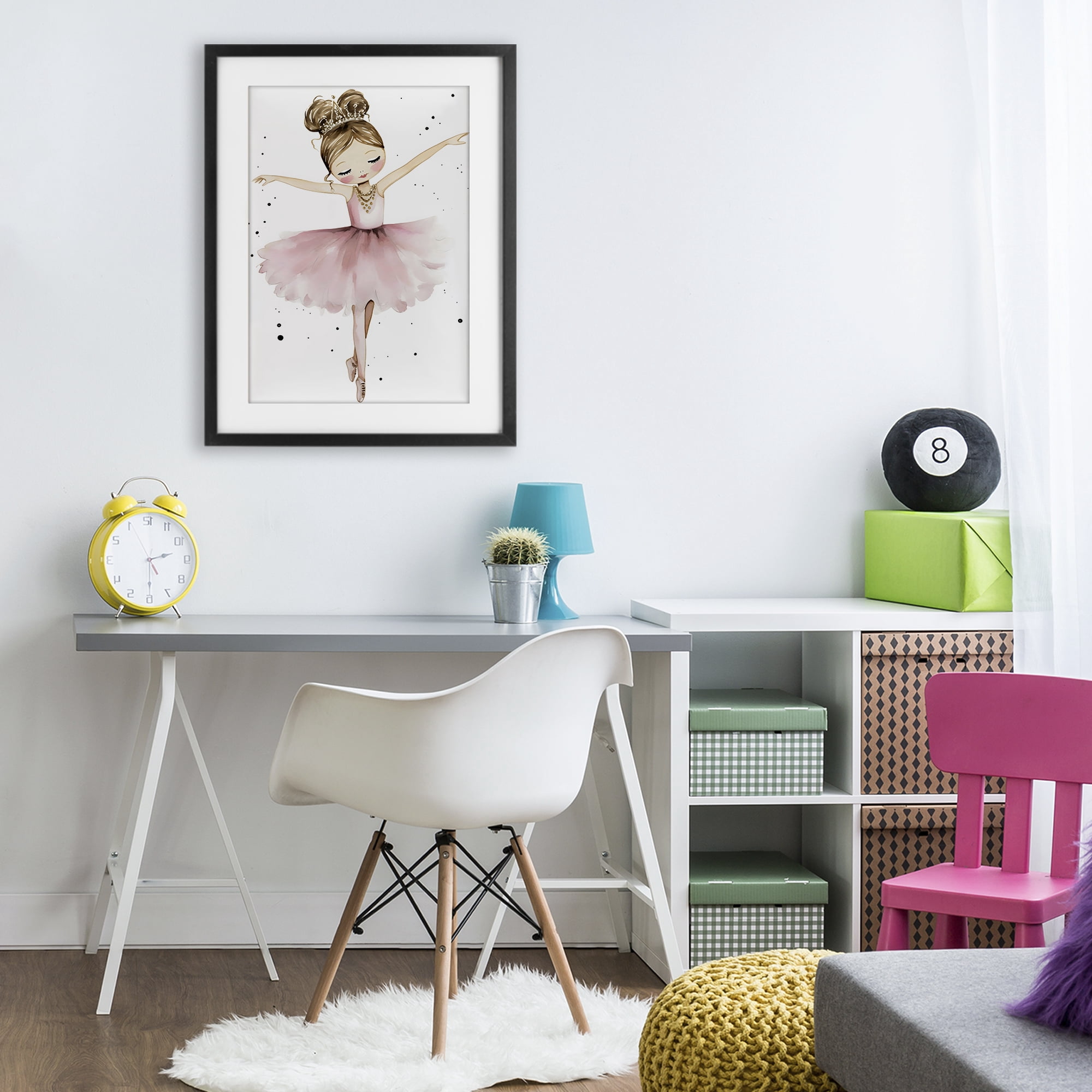 Stupell Industries Pointe Princess in Pink Tutu Black Framed Print Under Glass, design by Creative Studio