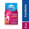 Durex Performax Intense Condoms, Ultra Fine, Ribbed, Dotted with Delay Lubricant Natural Rubber Latex Condoms for Men, FSA & HSA Eligible, 3 Count
