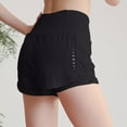 thumbnail image 6 of Annhoo Womens Athletic Shorts 2 in 1 Floral Printed High Waist Zipper Back Pockets Tennis Running Gym Yoga Bottoms, 6 of 7