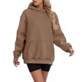 thumbnail image 2 of CKpwisy Womens Oversized Hoodies Winter Warm Long Sleeve Hooded Sweatshirts Pullover 2025 Fashion Solid Color Tops Trendy Outfits, 2 of 5