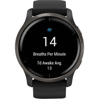 GARMIN Venu¬Æ 2 Smartwatch, Slate Bezel with Black Case & Silicone