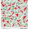 thumbnail image 2 of P  B Textiles Christmas Gnomes Postcard Toss on Red 100% Cotton Fabric Price per Yard, 2 of 2