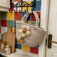 thumbnail image 5 of Cinvoph Cute Handbag for Women Decorative Woven Fabric Spring Storage Tote Versatile for Travel Weekend Trips 10"x11"x4", 5 of 6