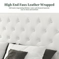 thumbnail image 4 of Amolife Queen Faux Leather Upholstered Platform Bed Frame with Adjustable Headboard, Diamond Button Tufted Style, White, 4 of 8