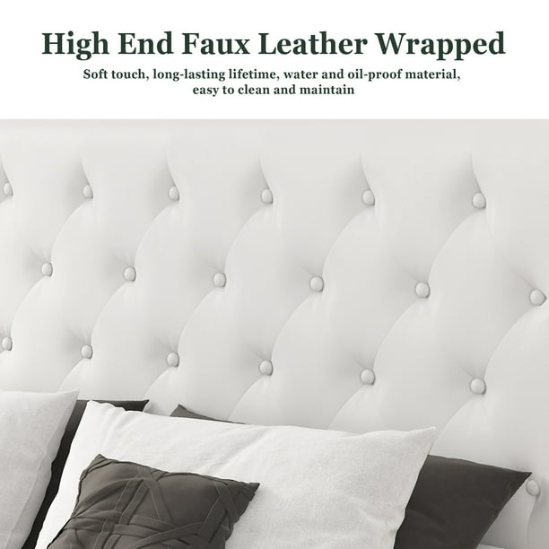 ♡HIME♡ Homfa Queen Bed Frame with Adjustable LED Headboard, PU