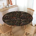 thumbnail image 2 of Witchy Forest Round Fitted Tablecloth with Elastic Edge,Water-Resistant Picnic Gothic Floral Rustic Table Cover for 36"-44" Found Tables Mushroom Flower Moon Stars Animal Table Cloth for Outdoor,Patio, 2 of 6