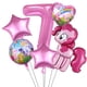 thumbnail image 4 of Juego de 6 globos de aluminio de Little Pony, globo de dibujos animados, decoración para fiesta de cumpleaños, baby shower, juguete para niños, globos de aire, suministros, 4 of 5