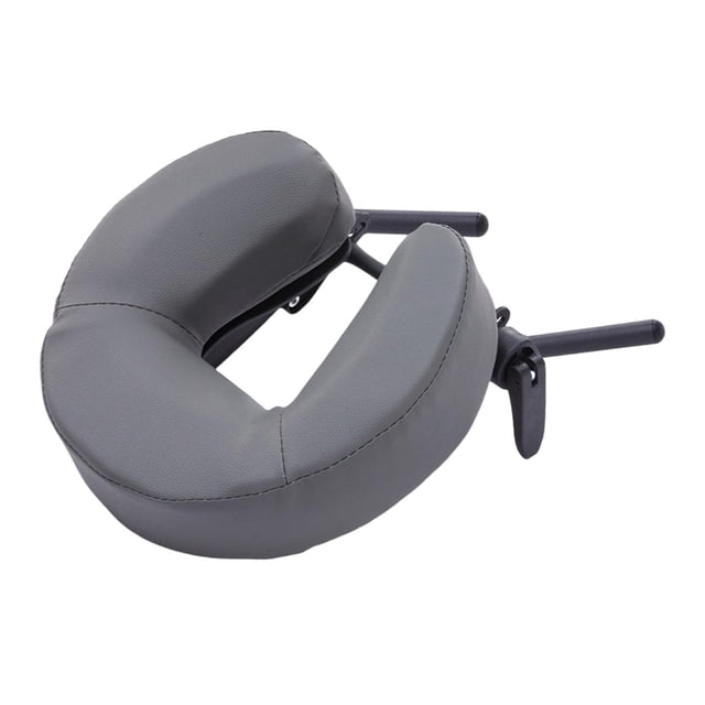 Mesa de masaje con soporte facial y almohada, cómoda y portátil, de aleación de aluminio gris