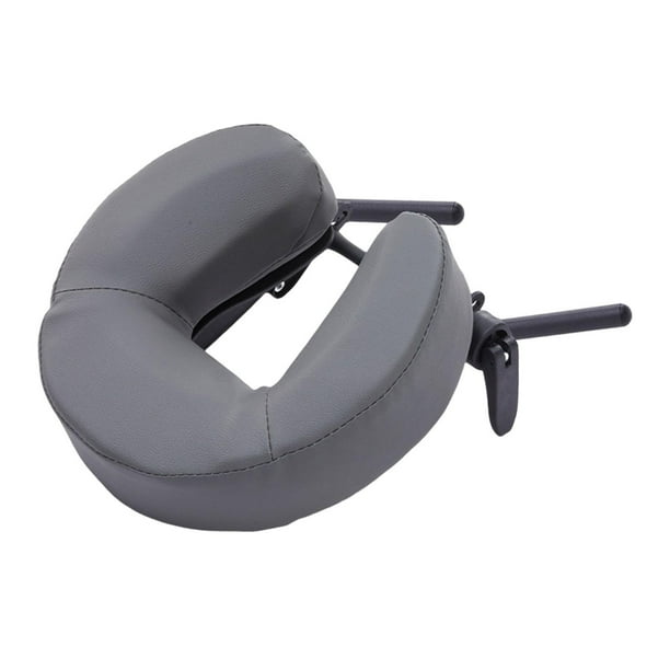 Mesa de masaje con soporte facial y almohada, cómoda y portátil, de aleación de aluminio gris