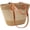 White Stripes, variant on Pleneal Straw Bag For Women, Summer Straw Beach Handbags Large Shoulder Purses Woven Tote Bag,Beige and Khaki Stripe