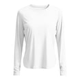 thumbnail image 5 of OIUUAK Womens Long Sleeve Athletic Shirts UV Sun Protection UPF 50+ Quick Dry Workout Yoga Going Out Running Tops Crew Neck, White, 5 of 5