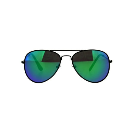 Kids Boys Color Mirror Lens Metal Rim Air Force Pilots Sunglasses Black Teal