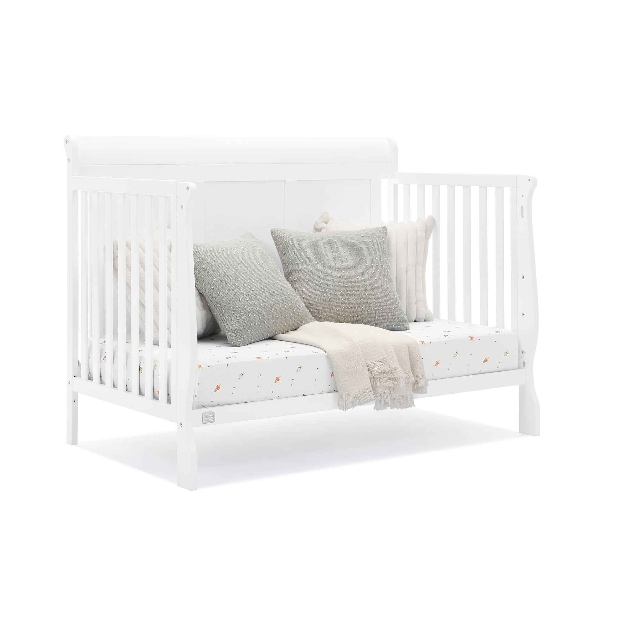 Simmons Kids Carter 6-in-1 Convertible Crib - Greenguard Gold Certified, Bianca White