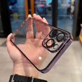 thumbnail image 1 of Luxury Electroplated Glitter Phone Case For IPhone 11 15 12 13 14 Pro Max Protective Shell Clear Transparent Shockproof Cover, 1 of 5