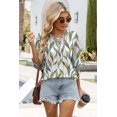 thumbnail image 5 of Top WIHOLL para mujer, estampado floral, manga 3/4, cuello en V, 5 of 5