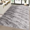 thumbnail image 3 of Jamfeel Fluffy Plush Area Rugs Soft Cozy Print Fuzzy Rugs Floor Carpet for Bedroom Living Room, 4'x6', Gray, 3 of 7