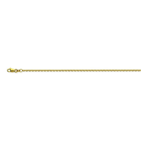 14k Yellow Gold 1.5mm Sparkle-Cut Cable Chain Necklace Lobster Claw Closure - 2.7 Grams - 18 Inch