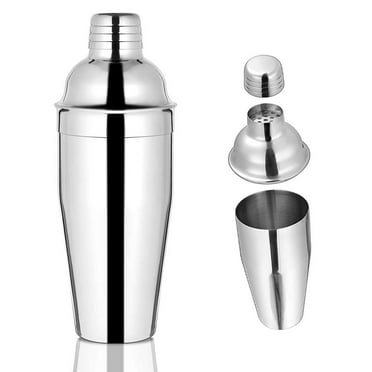 JUNWELL Shaker, 24 oz Martini Shaker Bar Shaker with Built-In Strainer for Bartending Stainless Steel Large Bartender Shaker Metal Margarita Mixer for Mixed Drinks
