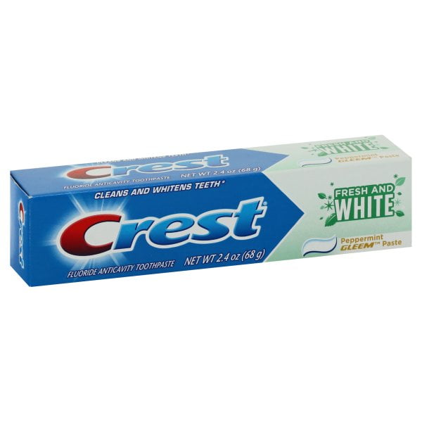 Crest Fresh & White Toothpaste Peppermint Gleem 2.4oz