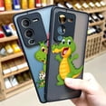 thumbnail image 2 of Matte Case for VIVO V25 V23E V23 V21 V20 V19 V17 V15 V11 Z1 Z6 T1 S16 PRO 5G Case Funda Coque Capa Shell Cute Cartoon Crocodile, 2 of 5