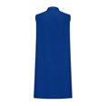 thumbnail image 4 of Sakmal Summer Dresses Mid-Length V-Neck Blue Sleeveless Solid Comfy Loose Fit Shift Dress, 4 of 5