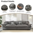 thumbnail image 4 of 125.98 Inch Sailing Design Modular Sectional Cloud Sofa with Storage, Modern Deep Seat Couch w/Throw Pillows & Removable Backrest for Living Room Bedroom Apartment,Grey, 4 of 8