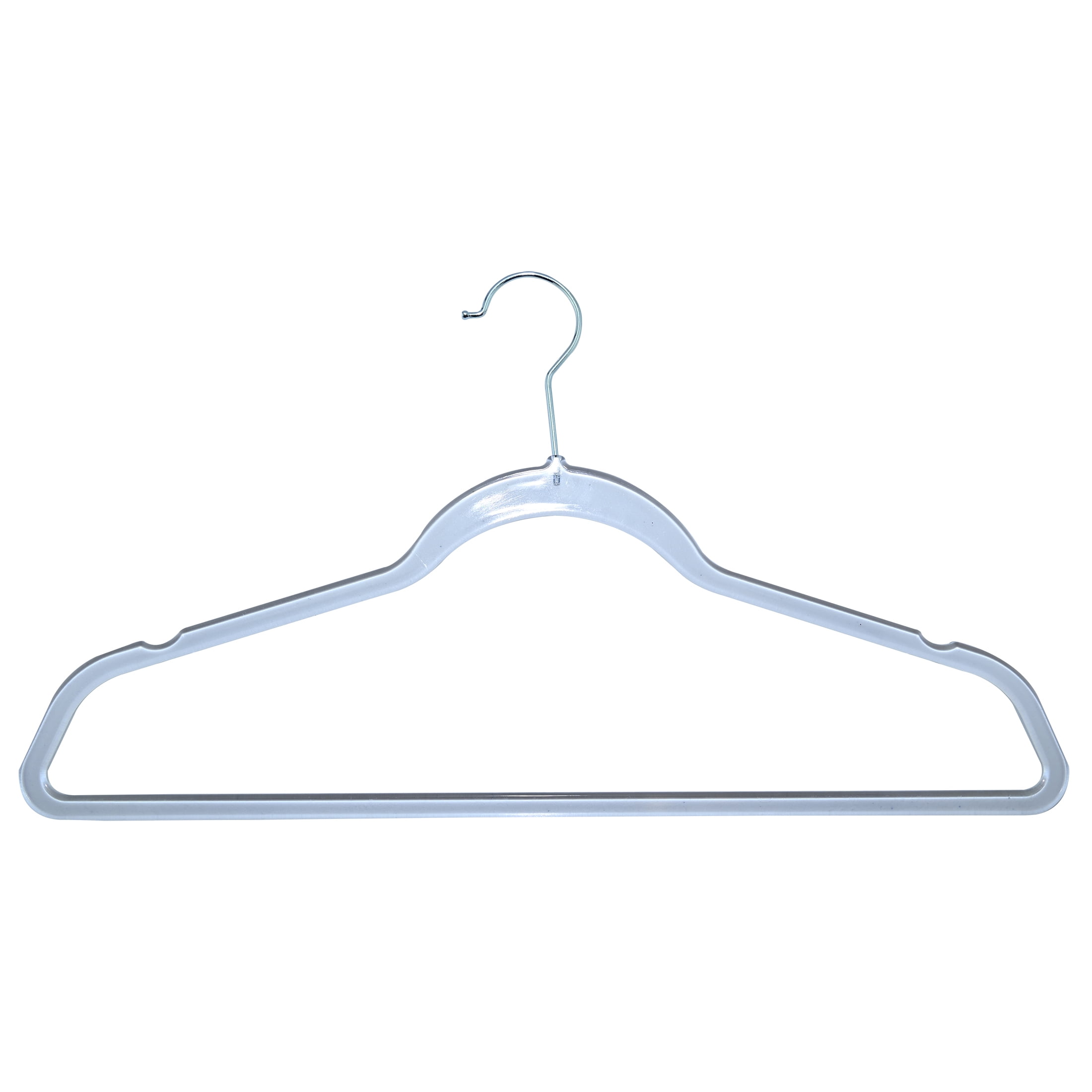 Mainstays Plastic Hangers, Spacing Saving Slim Hangers, 10 Pack, Clear, Perfect for Adult & Teen Age