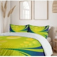 thumbnail image 6 of Ambesonne Brazil Duvet Cover Sets, Geometric Green Blue Art, 2-Queen, Pale Green and Dark Blue, 6 of 7