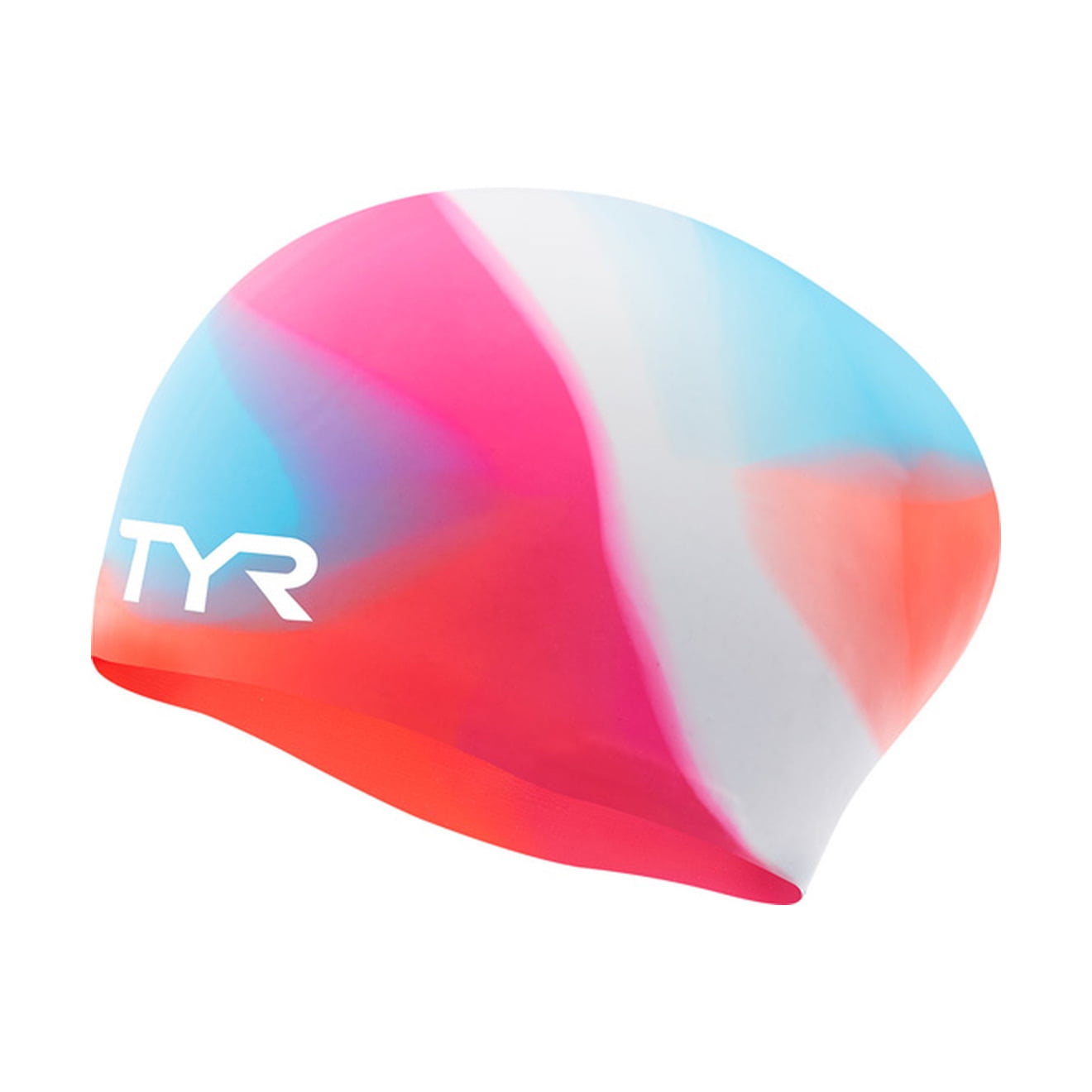 TYR Unisex-Child Tie Dye Long Hair Silicone Swim Cap Youth