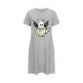 thumbnail image 5 of Sakmal Halloween Moo Moos for Women Gray Short Soft House Dress Ghost Print Short Sleeve Nightgowns for Women, 5 of 5