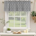 thumbnail image 2 of Black Petals Curtain Valances for Windows, Kitchen Valance Window Treatments Panel 2 Pack, Abstract Floral Grids Boho Mediterranean Rod Pocket Short Curtains for Bathroom Bedroom 54 x 18 Inch, 2 of 8