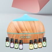Anysun Essential Oil Diffuser Set with 8 Essential Oils,500ml Aromatherapy Humidifier,Ultrasonic Diffusers for Essential Oil,7 Color LED Lights Waterless Auto Shut-off for Home,Office,Baby Room