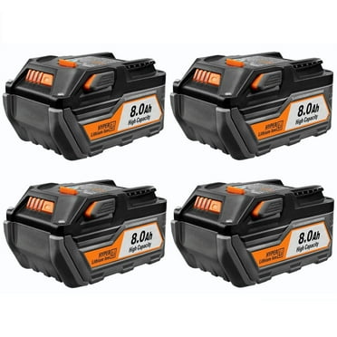 4Packs R840087 8.0Ah Replacement for Ridgid 18V Lithium Battery R840087 R840083 R840086 R840085 R840084