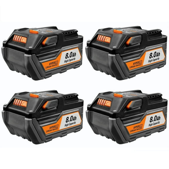 4Packs R840087 8.0Ah Replacement for Ridgid 18V Lithium Battery R840087 R840083 R840086 R840085 R840084