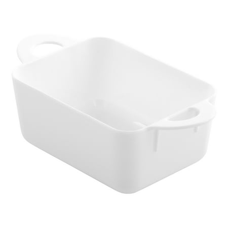 Mini Serve 3 oz Rectangle White Plastic Cocotte - 3 3/4" x 2" x 1 1/2" - 100 count box