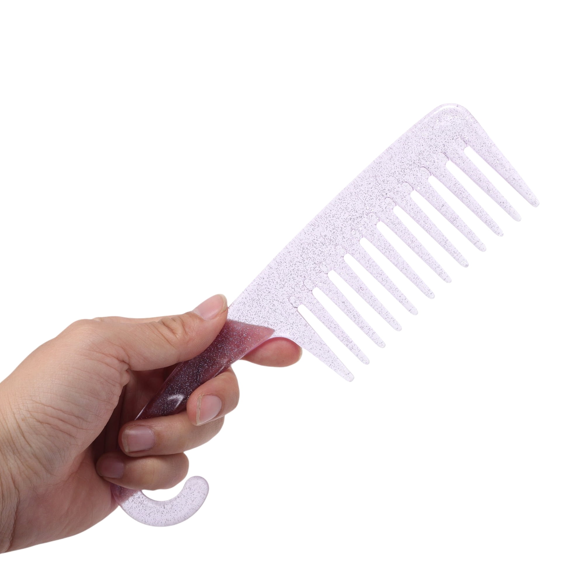 Unique Bargains 1 Pc Durable Large Curved Comb for Curly Hair All Hair Types Purple