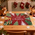 thumbnail image 4 of Christmas Linen Placemats Living Room Dining Room Table Mats Outdoor Party Holiday Decoration Placemats Christmas Tree Printed Placemats Holiday Decorations, 4 of 6